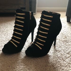 black & gold heels